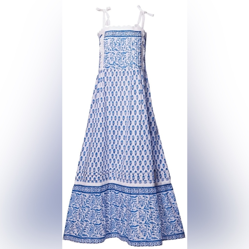 Pink City Prints Elena Blue and White Dress